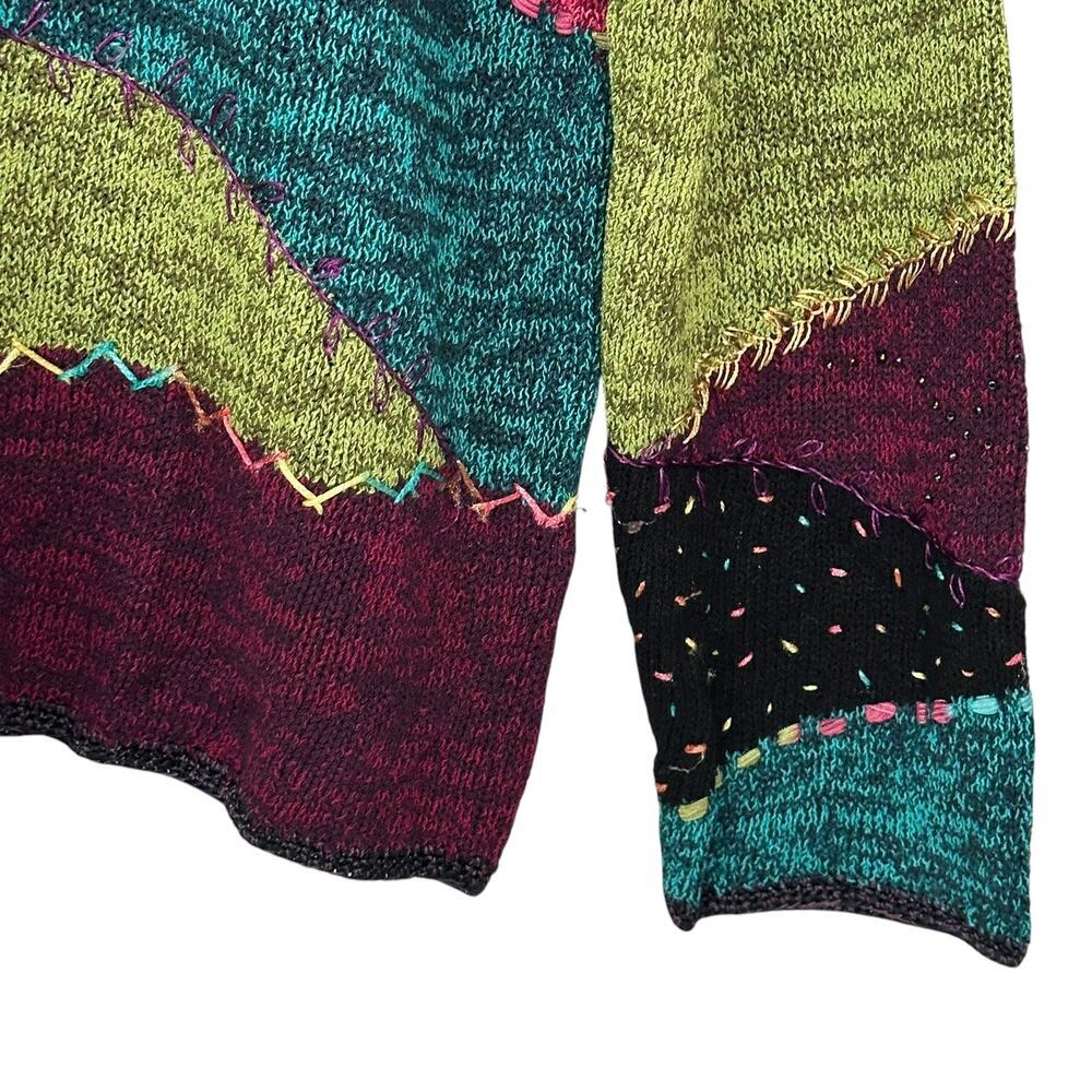 Vintage Sigrid Olsen Sport Silk Blend Patchwork Sweater (L) - Picture 4 of 11